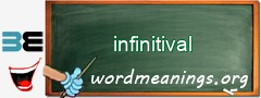 WordMeaning blackboard for infinitival